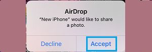 在 iPhone 上接受 AirDrop