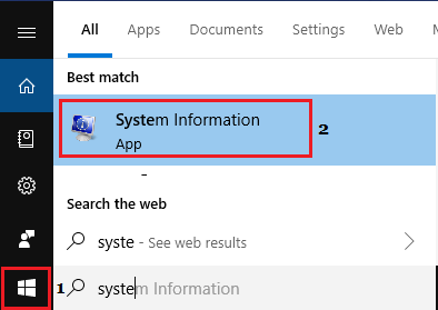 打开 Windows 系统信息应用程序