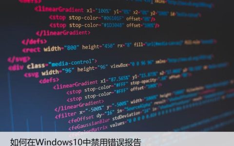 如何在Windows10中禁用错误​​报告，Win10系统指南
