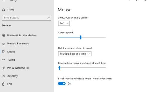 鼠标滚动太慢或太快？如何在Windows10中修复它